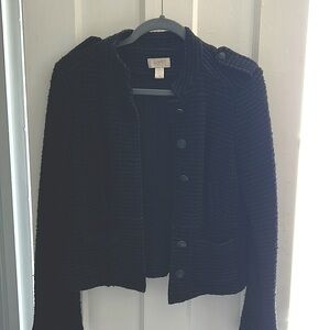 Black wool jacket with buttons. Loft size small